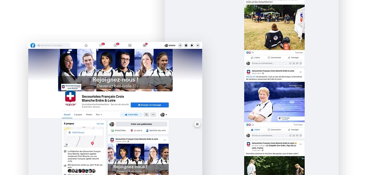 Extraits des contenus de la page facebook de l'association Erdre & Loire